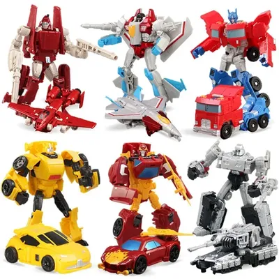13CM Plastic Transformation Robot Cars Model Toys Kid Classic Robot Car Toys Action & Toy Figures Plastic Education Toys