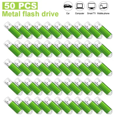 50Pcs/lot Metal USB Flash Drive 128GB Colorful Memory Stick 64GB Free Custom Logo Pen Drive 32GB
