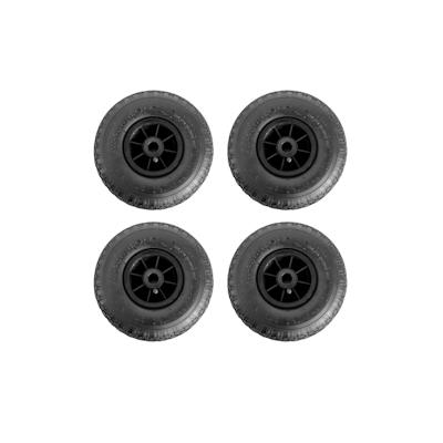 Baumarktplus 4x Sackkarrenrad Luftrad 260x85 mm 3.00-4 75 mm zentrierte Nabe Ø 20 mm schwarz robustes 4 PR Gewebe Image