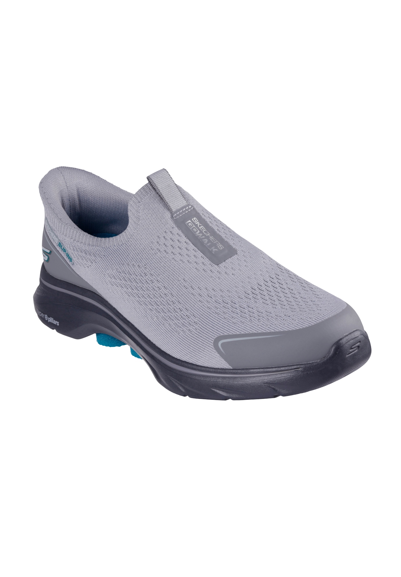 Extra Wide Width Men's Skechers GO WALK 7 Easy Evolution Slip-Ins by Skechers in Grey Charcoal (Size 10 WW)