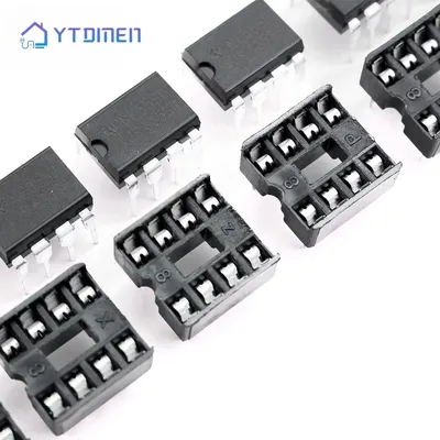 20PCS NE555 NE555P Timer Programmierung Oszillator Chip IC 555 & 8 Pin DIP Sockel Kit (je 10) Image