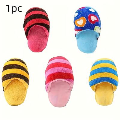 TEMU A Plush Dog Slipper - Resistant Pet Toy Suitable For All Breeds, Cartoon Animal Design, Interactive Grinding And Chewing Toy, Battery Free, Indoor Pet Supplies, Without Battery