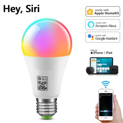 Homekit WiFi Smart Bulb RGBCW 85V-265V LED Light Bulb Smart Home App Voice Control Support Alexa Google Home Assisatnt Bulb E27