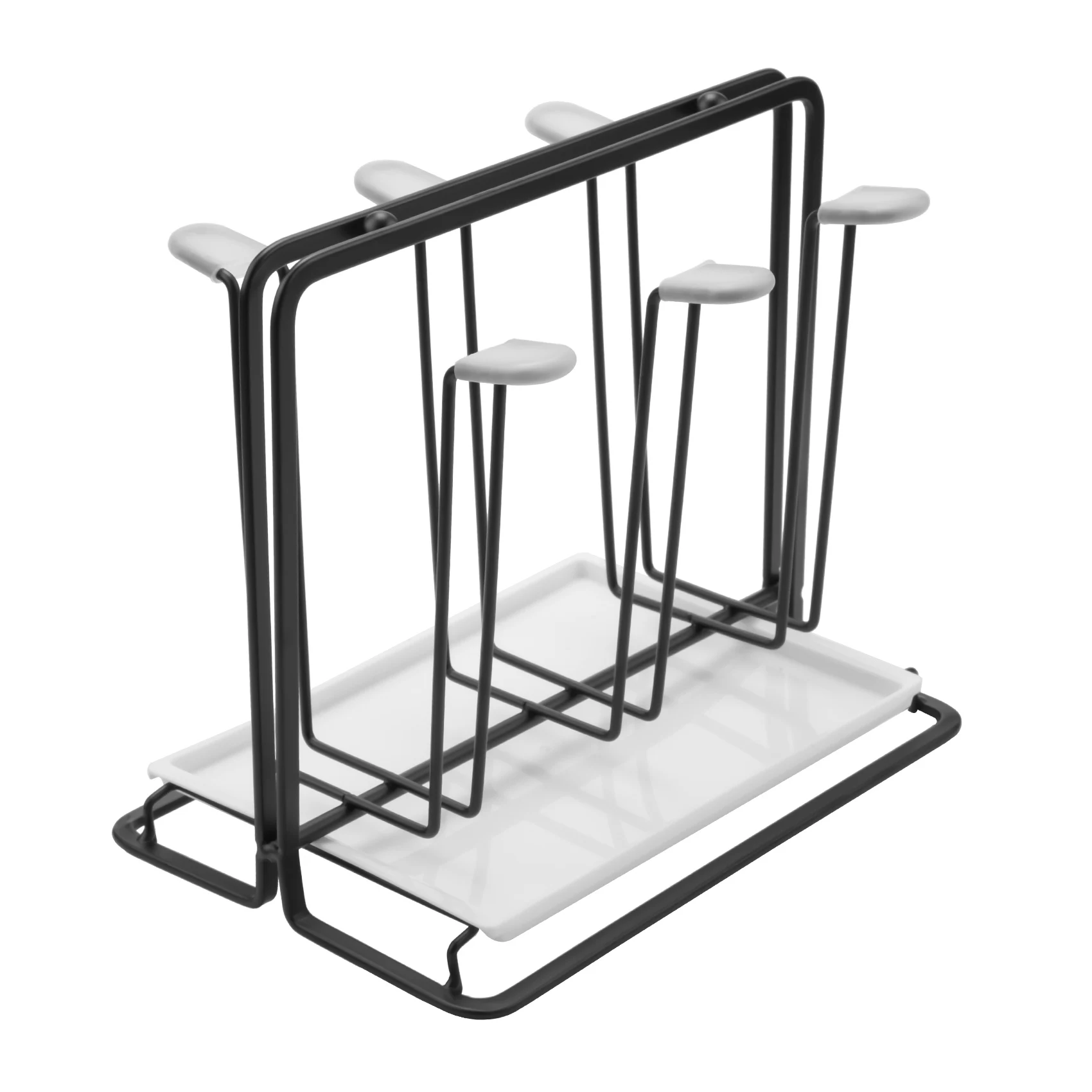 6-Flaschen-Abtropfgestell, Flaschenhalter aus Metall, Abtropfgestell für Gefäße mit Abtropfschale, für Sodastream, Air Up, Avent, Philips Image