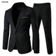 Abiti eleganti da uomo per matrimonio 3 pezzi 2 set giacche gilet pantaloni blazer outfit business classico completo 2024 costume formale