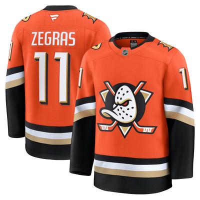 Anaheim Ducks Fanatics Branded Premium Heimtrikot - Schwarz - Trevor Zegras - Herren Image