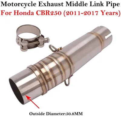 Slip On For Honda CBR250R CBR 250R 2011 - 2017 Years Motorcycle Exhaust 51MM Middle Link Pipe Moto