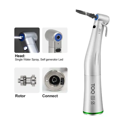 Dental 20:1 Fiber Optic Implant Handpiece Contra-Angle External Spray Tape LED for ISO E Type