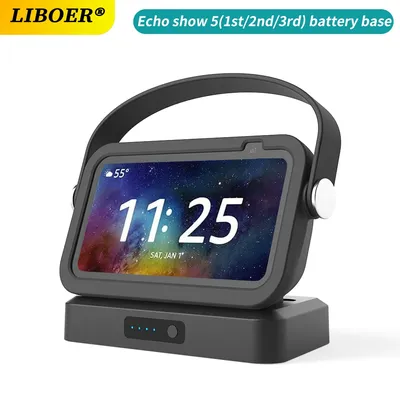 Battery Base for Echo Show 5 3rd&1st&2nd Portable Mobile Wireless Charge for Echo Show 5 Battery