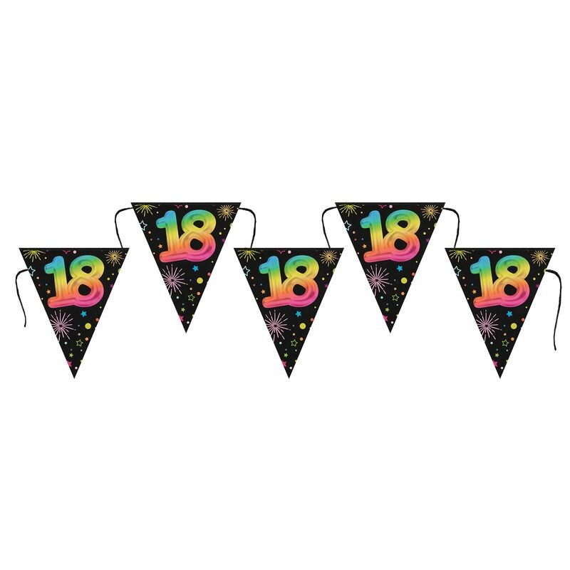 Wimpelkette 18. Geburtstag bunt 3 m Image