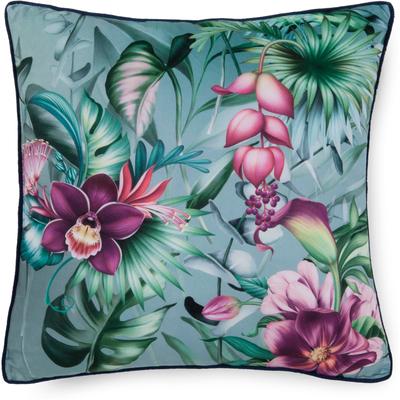 Dekokissen DESCANSO "Allison", bunt (multi, geblümt), B:48cm L:48cm, Polyester, Dekokissen_Sitzkissen_Kissenhüllen, Mit Füllung, 1 Stück, Biese, 30x60, Wendeoptik, Weich, Blumen, Grün Image