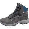 Trekkingschuh WALDLÄUFER "H-EMMA", Damen, Gr. 8 (42), grau (grau, blau), Nubukleder, Veloursleder, Textil, kontrastfarbene Details, sportlich, Schuhe, Outdoor, Schnürschuh, High-Top mit TEX-Membran, Weite H (sehr weit)