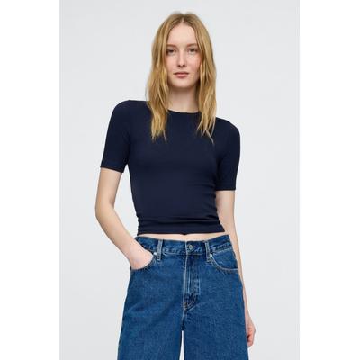 Gap Womens Navy Blue Modern Crew Neck T-Shirt - Navy Blue
