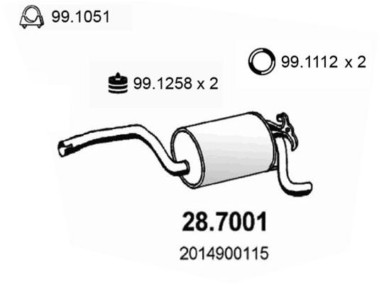 ASSO Endschalldämpfer 287001 für Mercedes Image