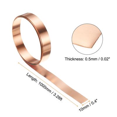 2pcs Copper Sheet Roll 0.1mm Thick Copper Flashing Strip