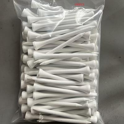 "TEMU 100pcs White Wooden Golf Tees - 3-1/8"" - Ideal For Pitching Practice And Course Maintenance, Pitching Practice Tee | Standard Size Tee | Wooden Construction"
