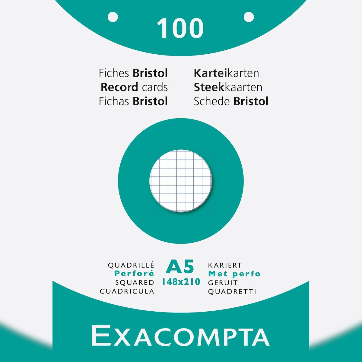 Exacompta 13608E 10x Karteikarten 148x200 kar ws 100St perfo - Weiß Image