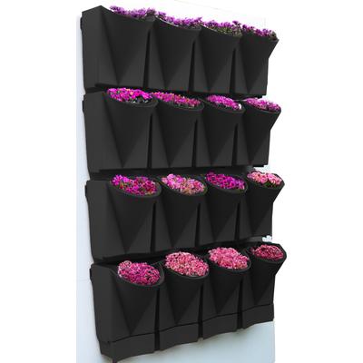 Hängeaufbewahrung VCM "16x Wandgarten Hängegarten Blumentopf Blumenkasten" Gr. 80, schwarz, B:60cm H:80cm T:12cm, Aufbew