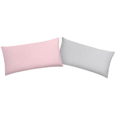 Kissenbezug MY HOME "DESNER2", rosa (rosa, silber), B:40cm L:80cm, Microfaser, Obermaterial: 100% Polyester, Kissenbezüge, Kissenhülle mit Wendeoptik Image