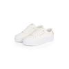 Plateausneaker TOMMY HILFIGER "ESSENTIAL VULC TEXTILE SNEAKER", Damen, Gr. 41, beige (ecru), Textil, sportlich, Schuhe, Freizeitschuh, Halbschuh, Schnürschuh mit goldfarbenen Details