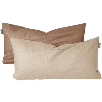Kissenhüllen SCHIESSER "Doubleface aus weicher Baumwolle mit edlem Melangeeffekt in Wendeoptik", beige (sand), B:40cm L:80cm, Renforcu00e9, Renforcu00e9, Bitte beachten Sie, dass die Farben auf Ihrem Monitor von den Originalfarbtönen abweichen... Image