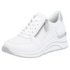 Keilsneaker REMONTE, Damen, Gr. 42, silber (weiß, silberfarben), Leder, sportlich, Schuhe Sneaker, Freizeitschuh, Halbschuh, Schnürschuh mit Schaftrandpolsterung