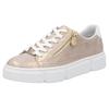Plateausneaker RIEKER, Damen, Gr. 42, rosa (roségoldfarben, weiß), Lederimitat, metallic, sportlich, Schuhe, Freizeitschuh, Halbschuh, Schnürschuh mit Reißverschluss