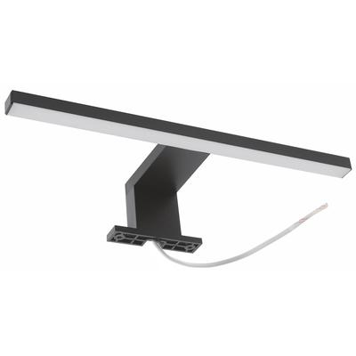 Badspiegel VCM "VCM LED Beleuchtung Spiegel Licht Lampe Energieeffizienzklasse D Badezimmer - Blino" Gr. 30, schwarz, B:30cm H:5cm T:10cm, Kunststoff, Spiegel Image