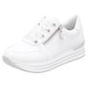 Plateausneaker REMONTE, Damen, Gr. 37, weiß, Leder, unifarben, sportlich, Schuhe, Freizeitschuh, Halbschuh, Schnürschuh mit gepolstertem Schaftrand, Topseller