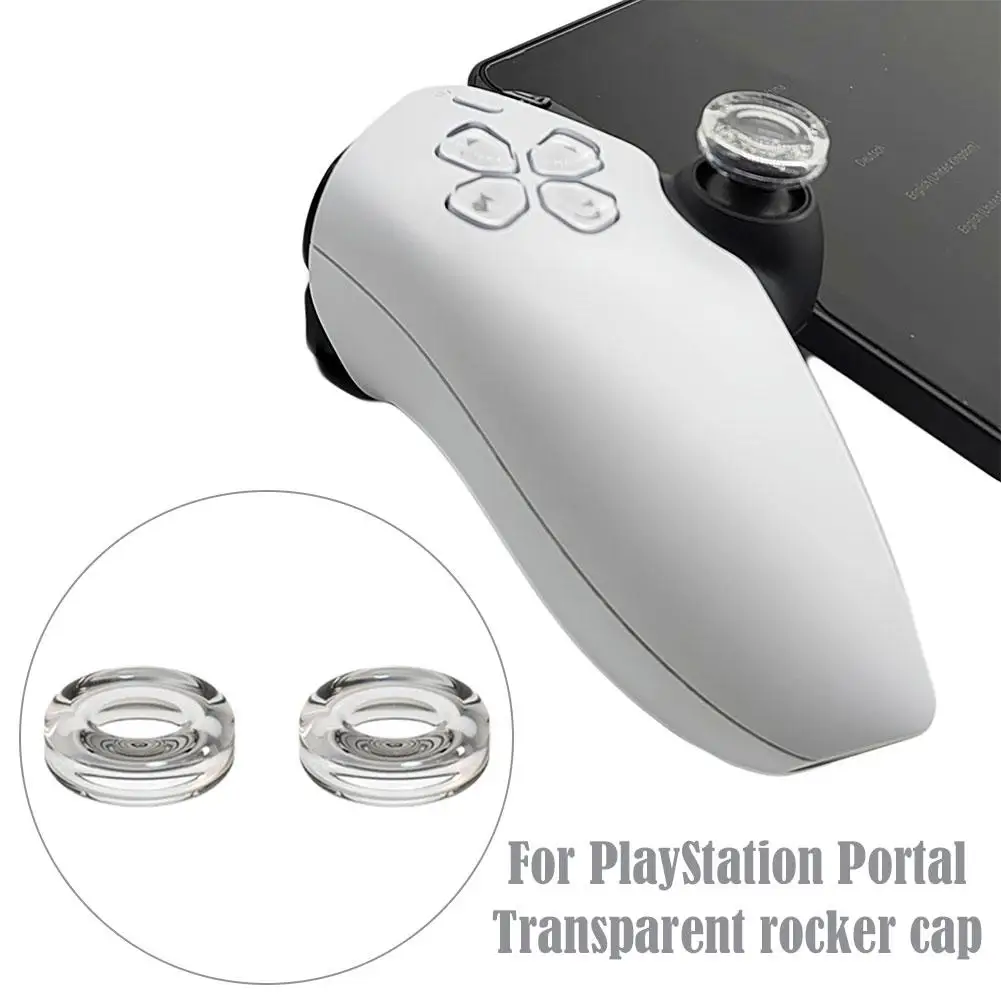 1pair Rocker Cap For PlayStation Portal Liquid Silicone Transparent Game Controller Cover Stick Thumb Grip Rocker Caps For PS5