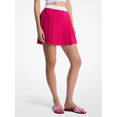 Michael Kors Pleated Stretch Knit Skirt Pink XS