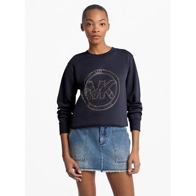 Michael Kors Embellished Logo Cotton Blend Sweatshirt Red M