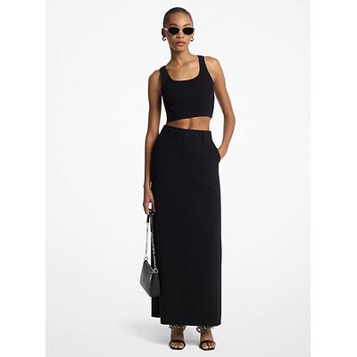 Michael Kors Textured Crepe Trouser Maxi Skirt Black 4