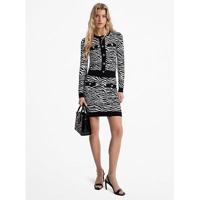 Michael Kors Zebra Jacquard Skirt Black M