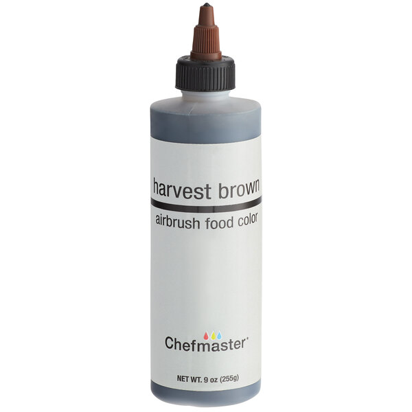 Chefmaster 9 oz. Harvest Brown Airbrush Color - 12/Case