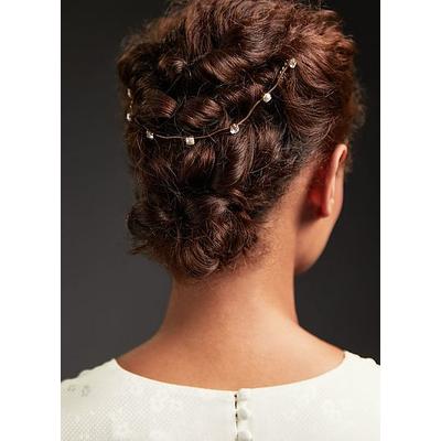 Cynthia Pearl and Crystal Hair Piece, Pearl Gold