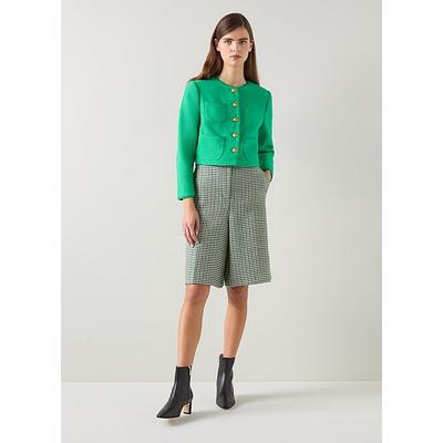 Alexa Bright Green Tweed Jacket, Green