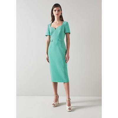 Clara Jade Recycled Crepe Shift Dress, Green