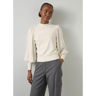 Erica Ivory Mixed Media Knitted Top, Ivory