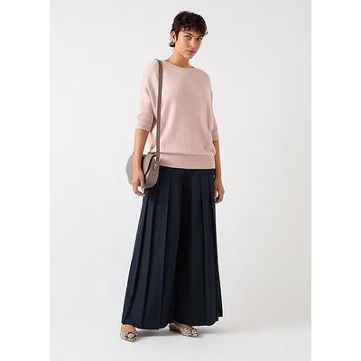 Mara Pink Wool Blend Knitted Drop Sleeve T-Shirt, Light Pink
