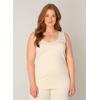 Tanktop BASE LEVEL CURVY, Damen, Gr. 50, beige (light beige), Jersey, Obermaterial: 94% Baumwolle, 6% Elasthan, unifarben, casual, normal hüftbedeckend, Rundhals, ohne Ärmel, Tops, in großen Größen