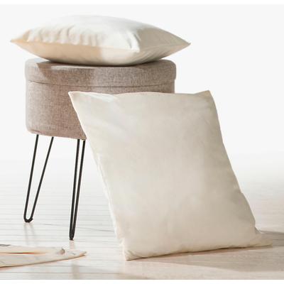 Dekokissen WECKBRODT "Valentin" Gr. 2, beige (creme, unifarben), B:50cm L:50cm, Polyester, Dekokissen_Sitzkissen_Kissenhüllen, Samt-Optik, Velour, Unifarben, Kissenhülle ohne Füllung Image