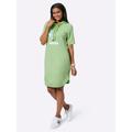 Jerseykleid INSPIRATIONEN "Jersey-Kleid", Damen, Gr. 40, Normalgrößen, grün (reseda), Jersey, Single Jersey, 50% Modal, 44% Polyester, 6% Elasthan, unifarben, kurz, Kurzarm, Kleider