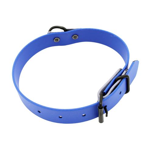 Heim Halsband zweifarbig genietet blau/grau 25mm breit, 50cm lang Hund