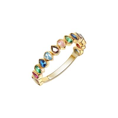 Fascination by Ellen K. - Ring 375/- Gold Zirkonia bunt Ringe 1 ct Damen