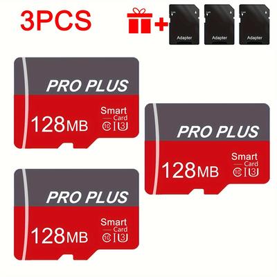 TEMU 3pcs Memory Card 128gb 64gb 32gb 16gb With Adapter, Memory Card 8gb 4gb 2gb 1gb, U3 C10 A1 Tf Card 512mb 256mb 128mb 64mb For Tablet/camera/phone