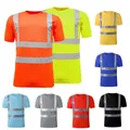 L/XL/XXL/3XL/4XL T-shirt da motociclista Camicia da lavoro di sicurezza fluorescente per esterni Camicia traspirante Gilet Sport ad asciugatura rapida Camminata notturna