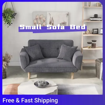 Small Sofa Bed Modern And Simple Gray Flannel Sofa Living Room 2 Seater Sofa Couch Settee Recliner Sleeper