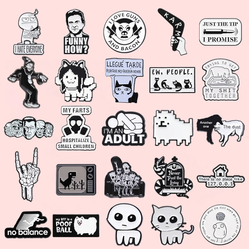 Gothic Art Humorous Parody Enamel Pin Creative Cute Animal Spanish Cat Brooches Lapel Badges Jewelry Gift For Kids Drop Shipping