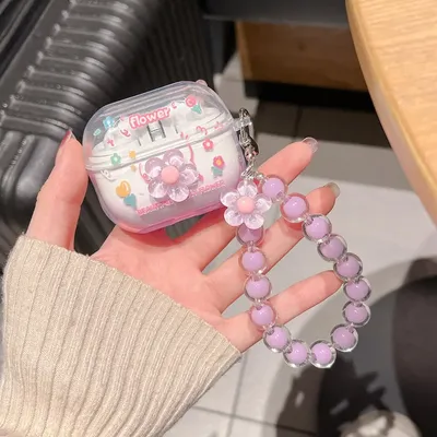 Süße 3D-Blumen-Kopfhörerhülle für Samsung Galaxy Buds 3 Pro, weicher Silikon-Kopfhörer-Schutzhülle, Image